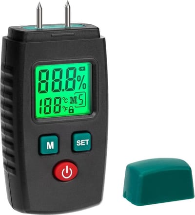 Vochtmeter Muren - Vochtmeter - Vochtmeter Hout Met Opbergzakje - Vochtmeters Inclusief Temperatuurmeter - Accuraat – Pleisterwerken - Inclusief Batterijen
