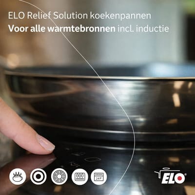 Set van 2 pannen Elo Relief Solution 24 cm en 28 cm van roestvrij staal zonder PFAS