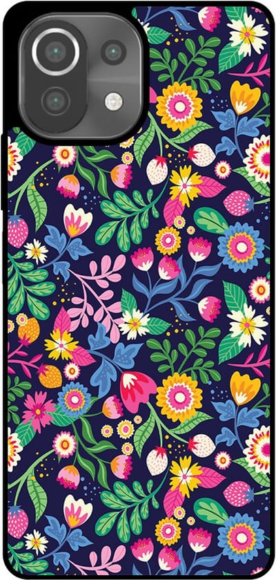 Smartphonica Telefoonhoesje Geschikt voor Xiaomi 11 Lite met bloemen opdruk - TPU backcover case flower design geschikt voor Xiaomi 11 Lite