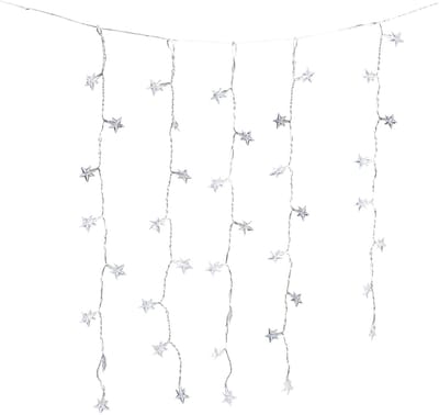 HI Kerstverlichting lichtgordijn - 40 led sterren lampjes - warm wit - 200 cm - lichtsnoer - gordijnverlichting
