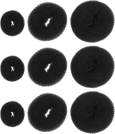 Haardonut Knotmakerset - Haaraccessoires Set - Kapsels Creëren - Haarvriendelijk Nylon Materiaal - Drie Maten - Zwart