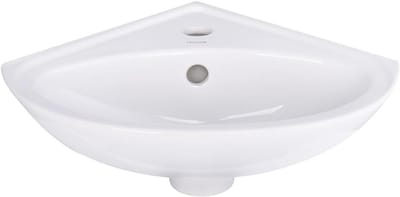 Compacte Keramische Hoekwastafel voor Gastentoilet en Kleine Badkamer - Wit