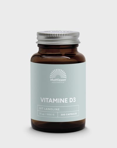 Mattisson - Vitamine D3 25 mcg 1000 iu - Vitamine D Voedingssupplement - 300 Tabletten