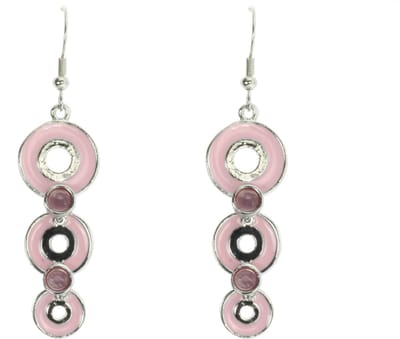 Behave - Oorhangers dames - Geometrisch roze design - Nikkelvrij