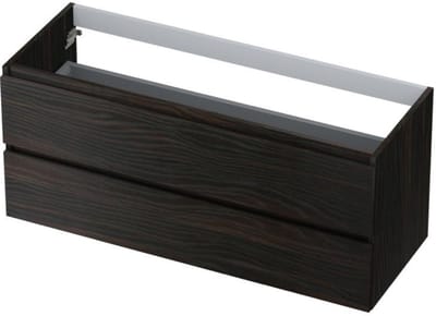 INK - Onderkast 2 Laden Greeploos met Houten Keerlijst - 1200x450x520 Mm - Intens Eiken