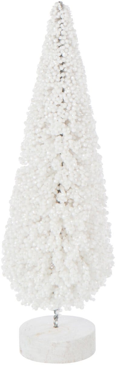 J-Line decoratie Kerstboom - kunststof - wit - small