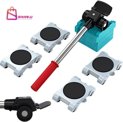 Meubelverplaatser Set met Hefboom en 4 Wielen – 150kg Draagvermogen – Meubellifter – meubelroller – 73385
