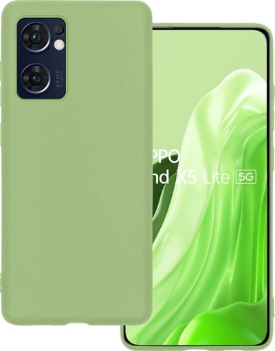 Hoesje Geschikt voor OPPO Find X5 Lite - Sterk & Shockproof - Hoes Cover - Siliconen Case - Groen