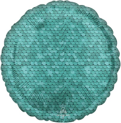 RIETHMULLER - Aluminium ballon blauwe schubben 43 cm zeemeerminthema