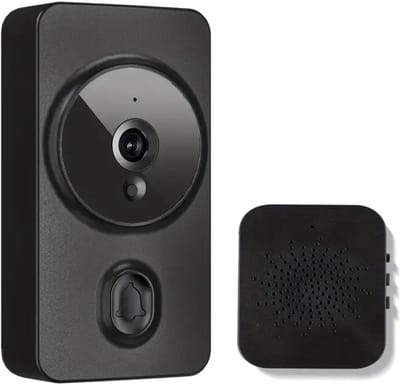 Bovista Video Deurbel - Deurspion Met Camera En Wifi - Videodeurbel - Draadloos - Deurbel (t-ring geluid) - Camera - Buiten - Videoconversatie - Zwart