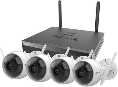 Ezviz X5S + H3C - Beveiligingssysteem - Inclusief 4 Camera's - Buitencamera's - WiFi - NVR - Kit - 4MP - 2K - IP67 - AI Detectie - Wit