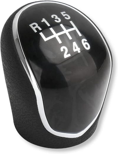 Schakelpookknop Handmatig - Versnellingspook - Auto Rijden - 6 Versnellingen Achteruit - 55 mm - Zwart Chroom