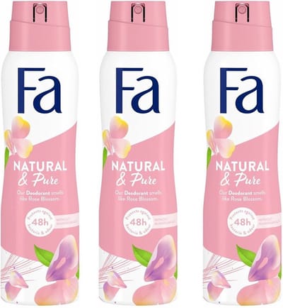 Fa Deospray Natural And Pure Rose - Voordeelverpakking 3 x 150 ml