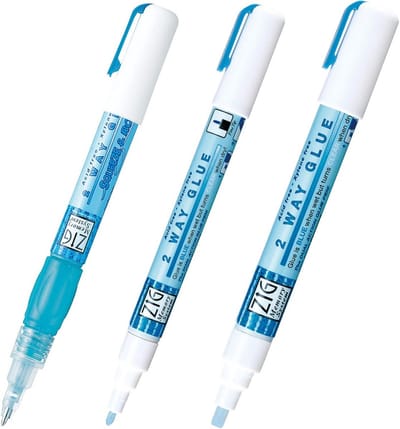 2-weg lijmpen met knijpen en rollen - Fijne punt en beitelpunt - Assortiment 3P