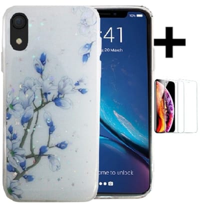 Hoesje Geschikt voor Apple iPhone XR silicone/TPU back cover print/iphone XR achterkant/ iphone XR hoesje + gratis screenprotector (1)
