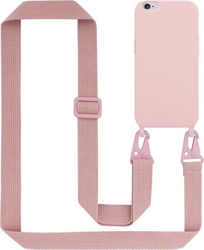 Cadorabo Mobiele telefoon ketting geschikt voor Apple iPhone 6 / 6S in LIQUID ROZE - Silicone beschermhoes met lengte verstelbare koord riem