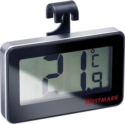 Westmark Digitale Koelkastthermometer, voor het meten van de temperatuur in de kamer of koelkast, kunststof/glas, zilver/zwart, 52152280