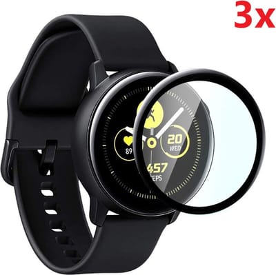 BukkitBow - Screen Protector voor Samsung Galaxy Watch Active 2/3/4/5/6 40mm - Full Screen / Edge Cover - Set van 3 Stuks
