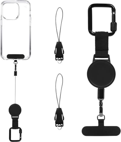 Intrekbare stalen kabel voor diefstalbeveiliging van mobiele telefoons, ideaal voor outdoor avonturen en stedelijke reizen met 2 polslussen