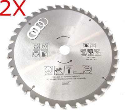 2X 36 tands Cirkelzaagblad Ø 315 x 3 x Ø 30mm Carbide tanden incl 4 verloopringen 25.4 22 20  en 16 mm