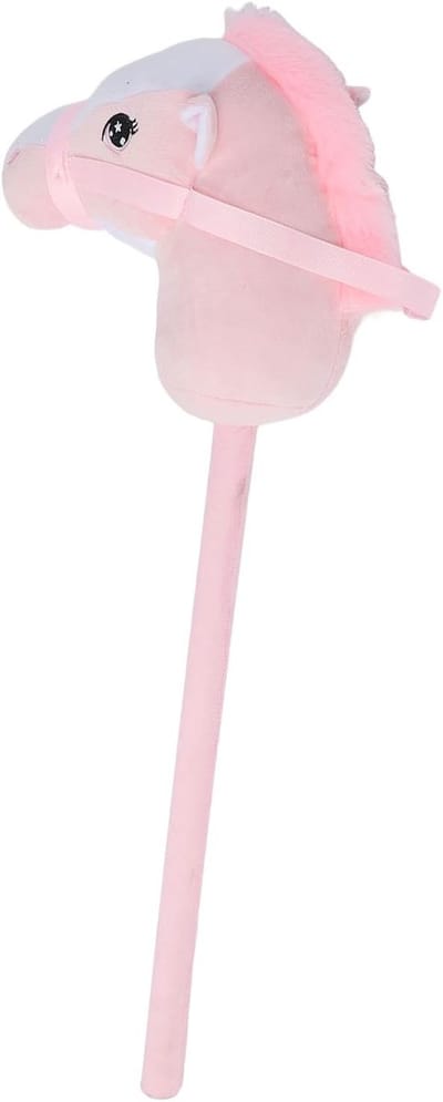 Pluche Hobby Paard - Speelgoed Stokpaard - Buiten Spelen - Met Geluidseffecten - 70 cm Lengte - Roze