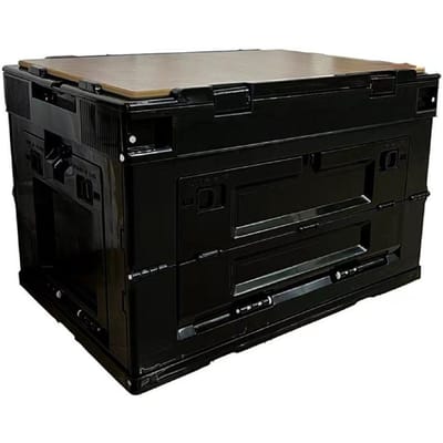 Boîte de rangement de pique-nique de Camping en plein air, boîte de rangement de secours de voiture pliable, boîte en plastique multifonctionnelle noir