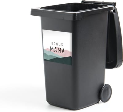Container sticker Spreuken - Bonus mama - Quotes - Mama - 40x40 cm - Kliko sticker
