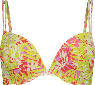 Hunkemöller Dames Badmode Voorgevormde push-up beugel bikinitop Marrakesh - Groen - maat D75