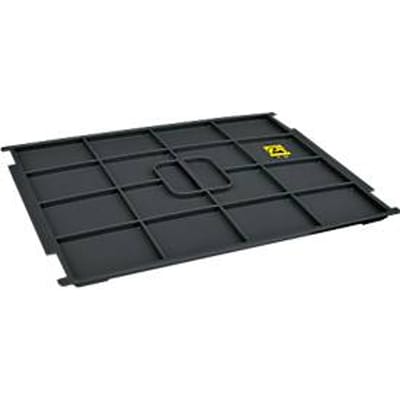 Opzetdeksel VDA-KLT-D 41 ESD, voor Eurobak R-KLT ESD, B 400 x D 300 mm, zwart geleidend