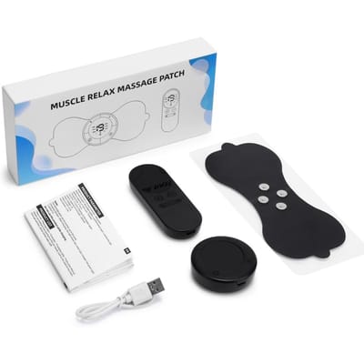 Elektrische Nek Massager 6 Modi Draadloos Verwarmend EMS Spier Massage Stimulator Rug Cervicaal Been Lichaam Patches Pijn Gewrichten Apparaat zwart