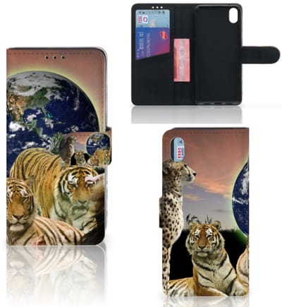 Boekhoesje voor Xiaomi Redmi 7A Telefoonhoesje met Pasjes Roofdieren