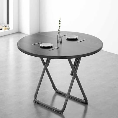 Ronde Tuintafel - Klaptafel Balkon - Buiten Zitten - Opvouwbaar Ontwerp - 60-80 cm - Wit Marmereffect