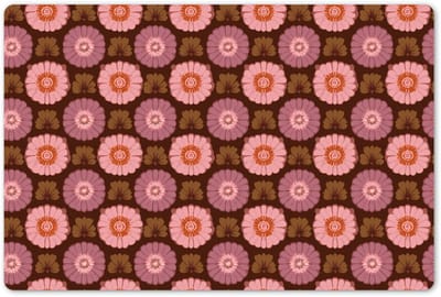 Placemats 45x30 cm - Placemat kunststof - 1 stuk - Retro - Madelief - Roze - Borden onderleggers - Decoratie voor op tafel - Keuken tafeldecoratie accessoires - Vinyl onderlegger - Tafelversiering