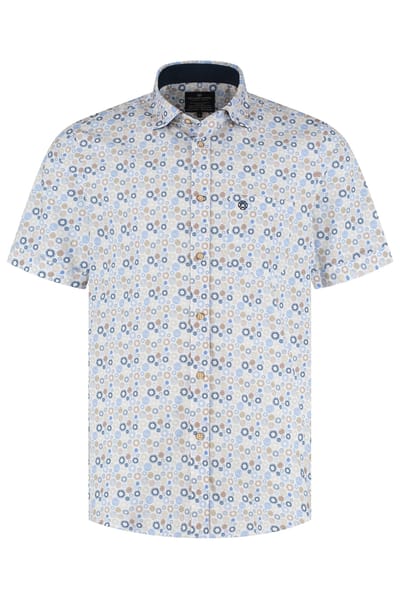 Fellows United Fellows United Overhemd Korte Mouw Galaxy Mid Blue  3XL