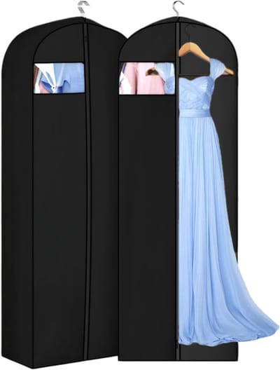 Draagtas voor Kleding, 180 x 60 cm, Set van 2, Vouwbare en Ademend, Stofdicht en Mothproof, Perfect voor Kostuums, Jassen en Jurken