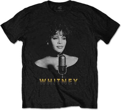 Whitney Houston - Black & White Photo Heren T-shirt - S - Zwart