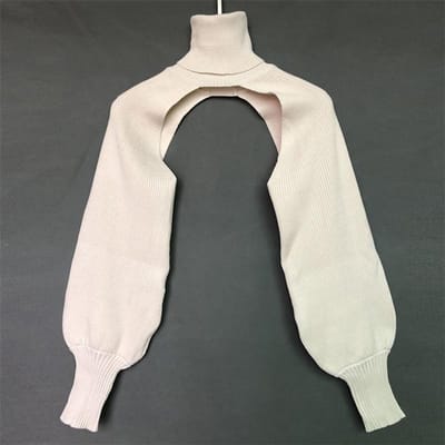 Damesmode herfst warme trui coltrui persoonlijkheid lantaarn mouw gebreide mouw trui One size gray