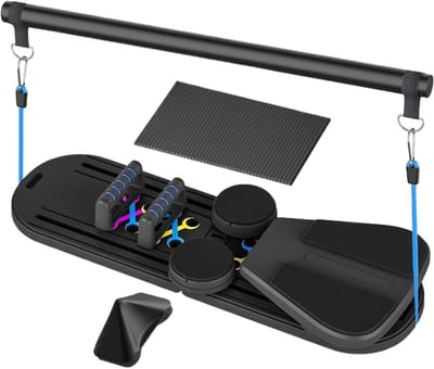 Pilates Reformer - Trainingsapparaat - Thuis Fitness - Automatische Rebound - 98 cm - Zwart