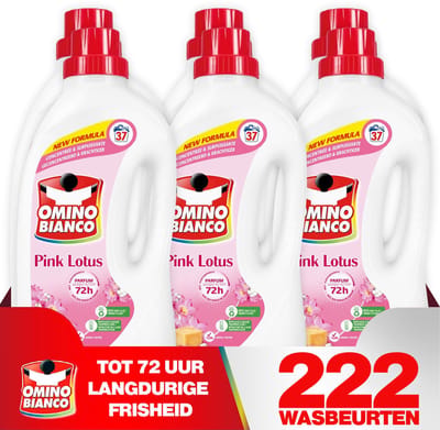 Omino Bianco Pink Lotus - Vloeibaar wasmiddel - 6 x 1.48 L - Geconcentreerd