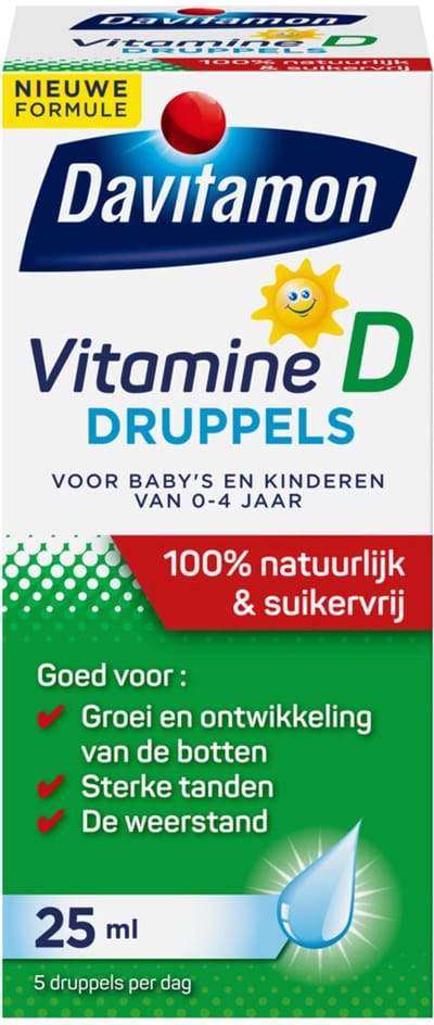 Davitamon Vitamine D Druppels 100% Natuurlijk - 4 x 25 ml - Voordeelverpakking