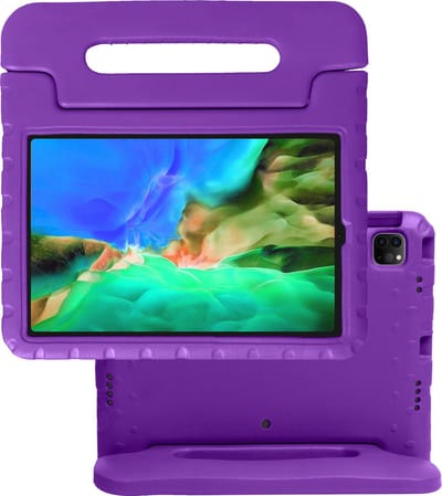 Hoes - Geschikt voor Apple iPad Pro (2022) - 11 inch - 4e generatie - Kinderhoes Shockproof Bumper - Kidsproof Case - Tablet Hoesje - Kinder Hoes Cover - Paars