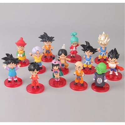 13 stuks/1 set Dragon Ball Son Goku Figuur WCF Super Saiyan Son Gohan Krillin Kiki Karakter Model Speelgoed Cadeau Verzameling Actiefiguur No box gray