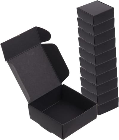 Papieren Opbergdozen - Verhuisdozen Inpakken - Opslag en Transport - Stevig Gegolfd Karton - 75 cm - Zwart