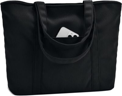 Dames Handtas Corduroy - Schoudertas Werk - Dagelijks Gebruik - Laptop Compartiment - 42 x 36 cm - Plain