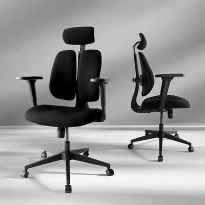 Dailygoods- Bureaustoel Ergonomisch - 8 cm Ultra-verdikte Zitting - 4D Verstelbare Armleuningen - Dynamisch Gedeelde Rugleuning - Stabiel Frame - Ideaal voor Professionals - Werkstoel