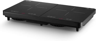 TZS First Austria - Dubbele inductiekookplaat 3500W - 2-pits glaskeramische kookplaat - 10 vermogensniveaus, timer, kinderslot, LED-display, touchbediening, oververhittingsbeveiliging – mobiel