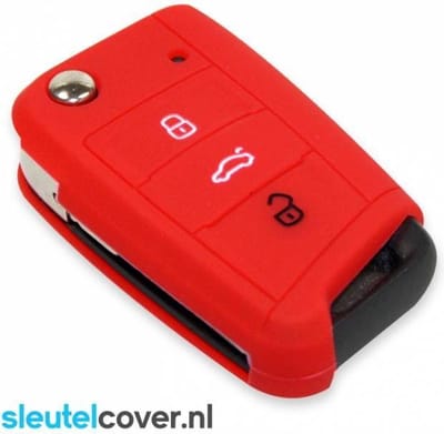 Autosleutel Hoesje geschikt voor Seat - SleutelCover - Silicone Autosleutel Cover - Sleutelhoesje Rood