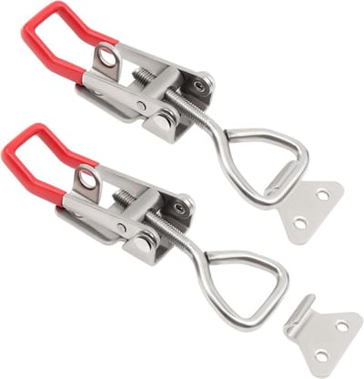 Set van 2 M8 Snap Clasp, Roestvrij Staal 304, Verstelbare Wandbevestiging, Kniehevel Spanner voor Kasten en Lades, Snelle Ontgrendeling voor Meubels en Trailer