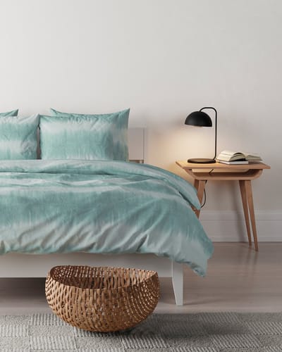 Mistral Home - DEKBEDOVERTREK - gewassen katoen - 140 x 200 cm + 65 x 65 cm - eenpersoons - tie-dye - groen