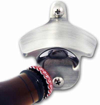 Klassieke flesopener muur - flesopener wand - inclusief schoefjes - wandflesopener - muurflesopener - wandopener - muuropener - flesopener - opener - Zilver - KLKN®